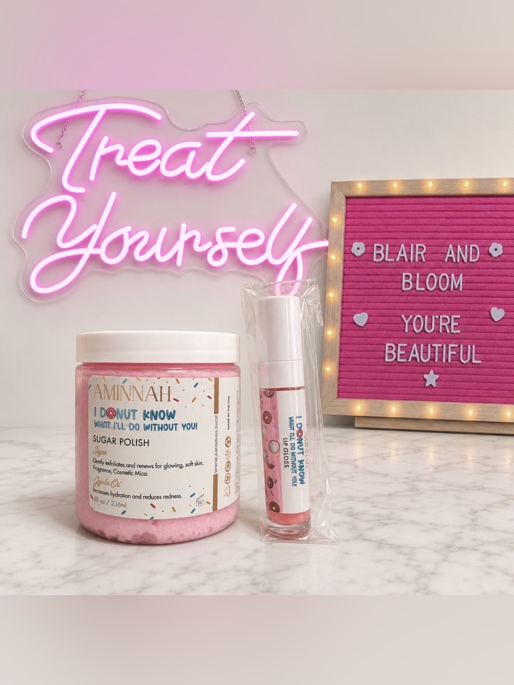 AMINNAH I Donut Know What I'll Do Without You Sugar Polish & Lip Gloss Bundle
